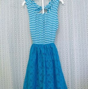 Blue Half striped summers dress